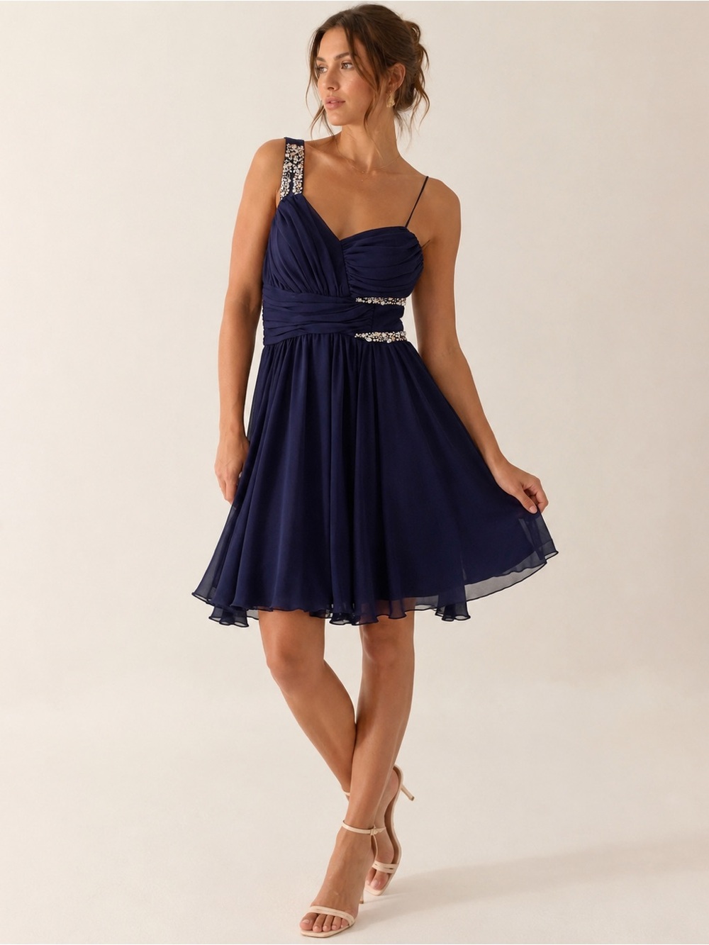 City Studio Dark Navy Blue Embellished‎ Dress